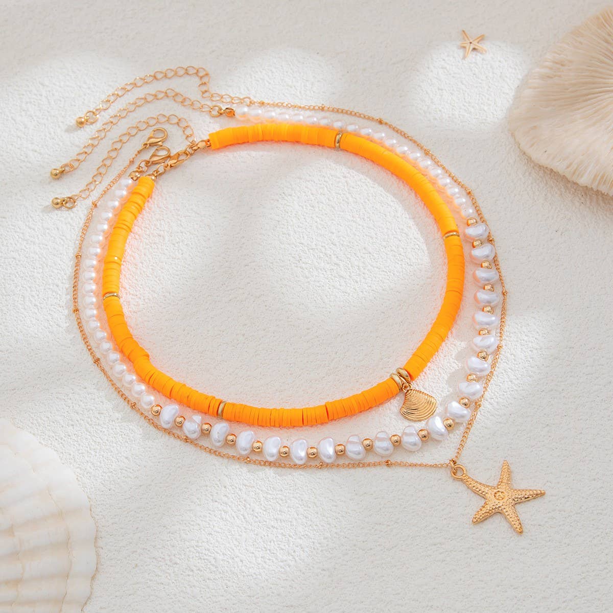 NEW BEACH STYLE OCEAN SHELL BEADED NECKLACE