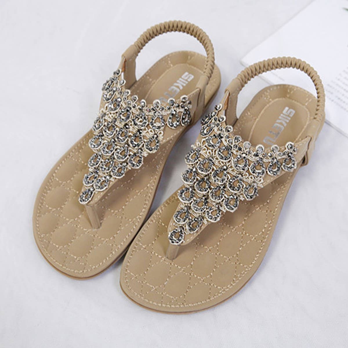 RHINESTONE BOHEMIAN FLIP FLOPS SANDALS