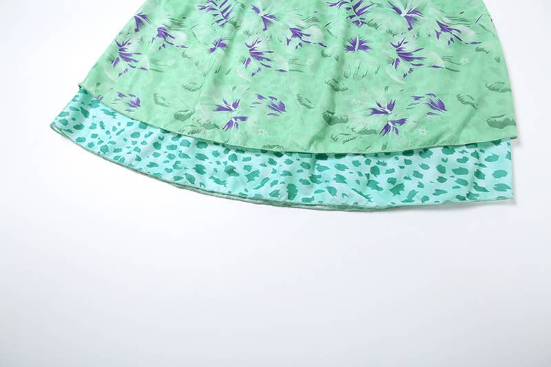 Sexy Printed Crop Cami and High Waist Skirt Set