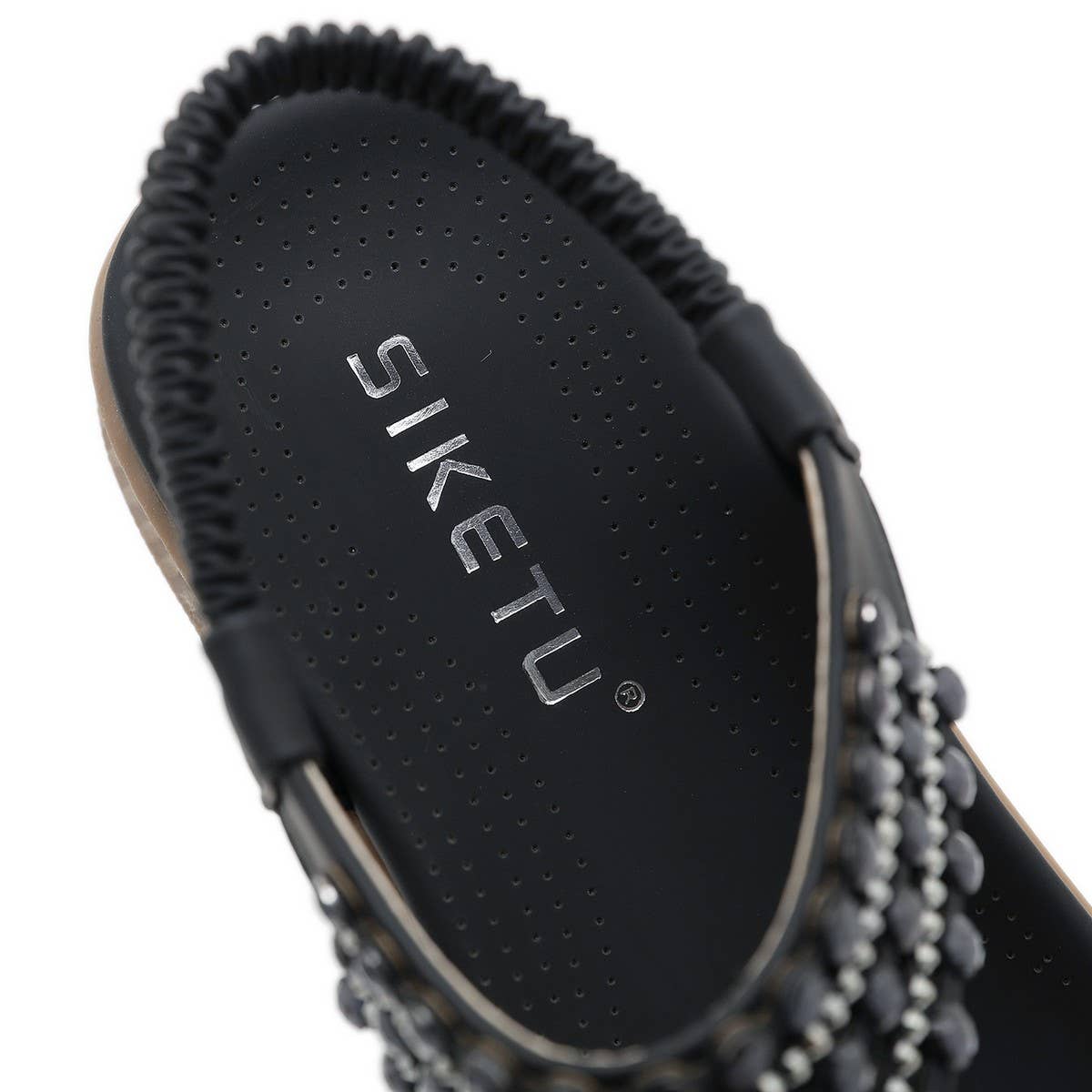 CRYSTAL BEADED DECORATIVE PINCH TOE SANDALS