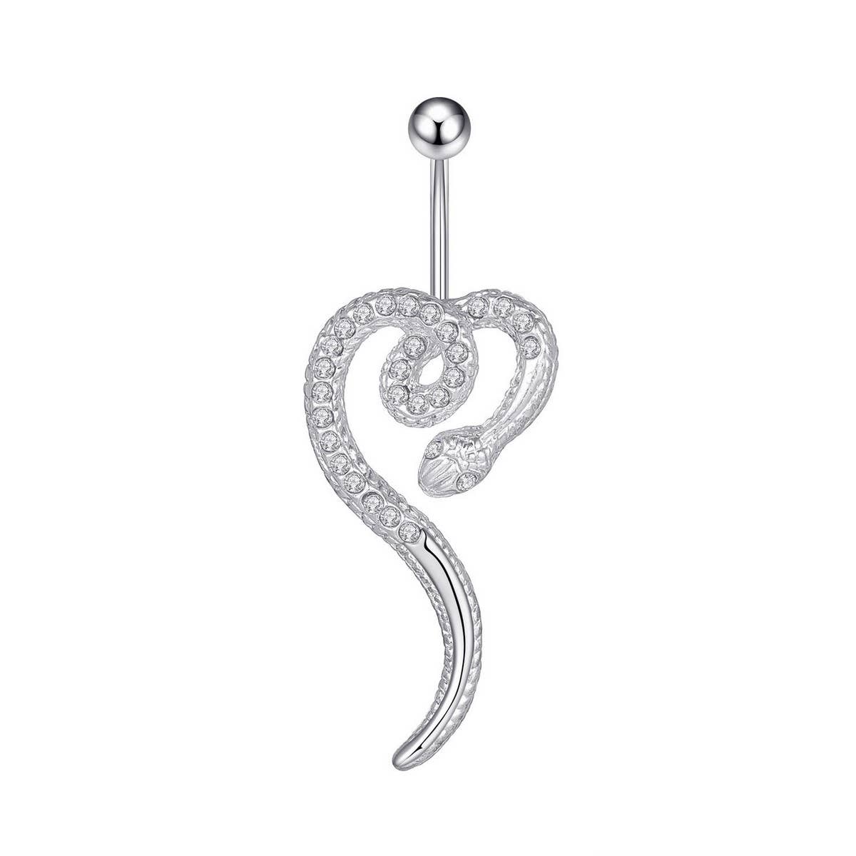 Punk Snake Belly Ring Unique Body Piercing_CWMM9314