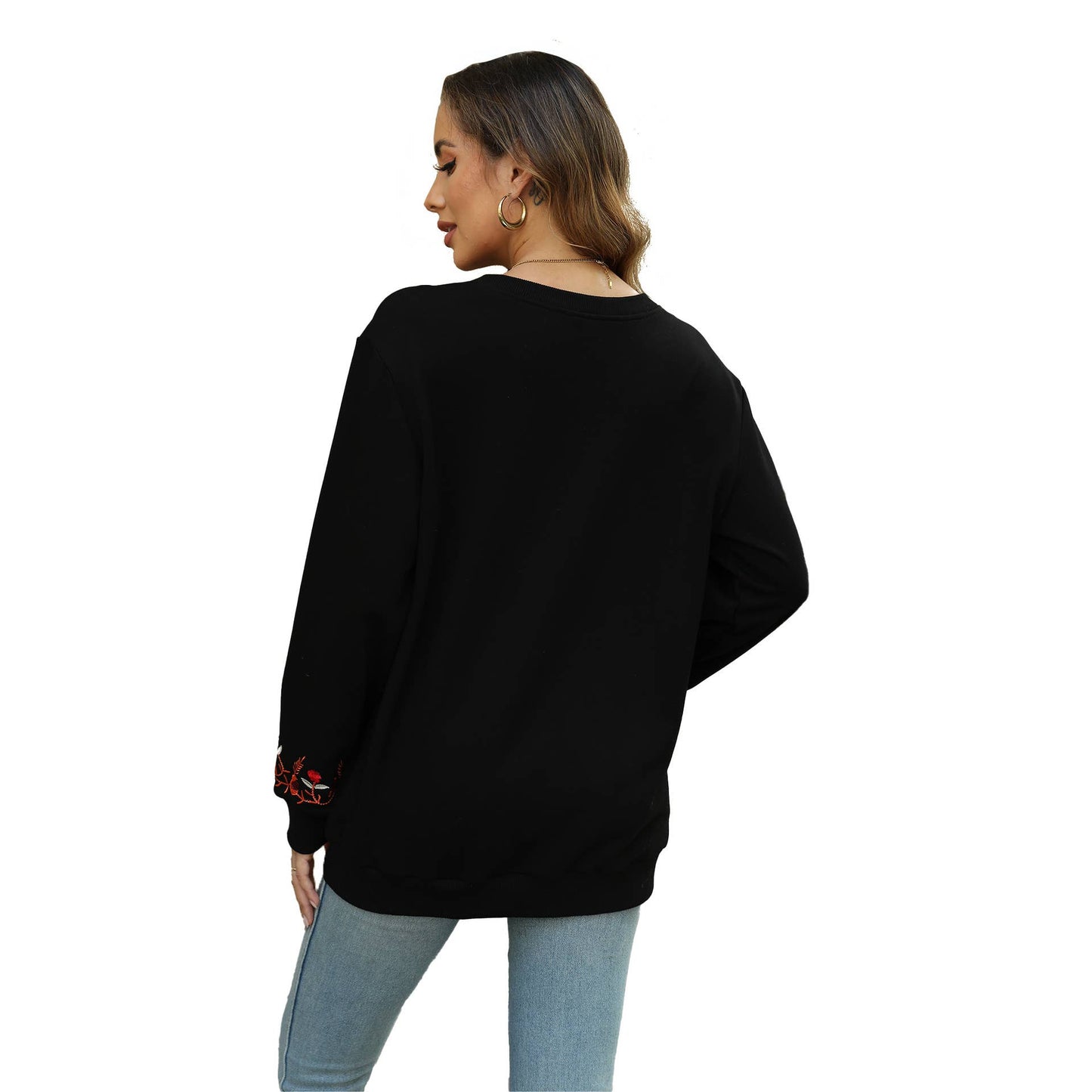 EMBROIDERED WOMEN'S CASUAL LONG-SLEEVED HOODIE