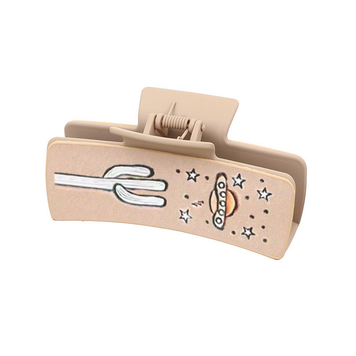 Western Bull Head Hair Claw - Cactus Leather Clip