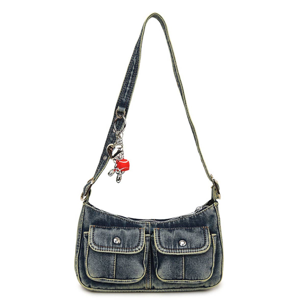 Fashionable denim single-shoulder crossbody bag