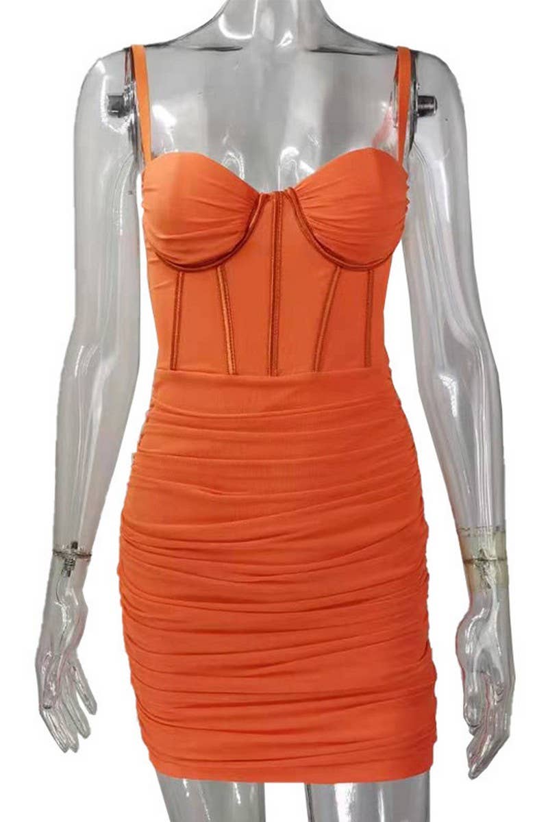 CWDSD10632_MESH BACKLESS BUSTIER SPAGHETTI STRAP DRESS