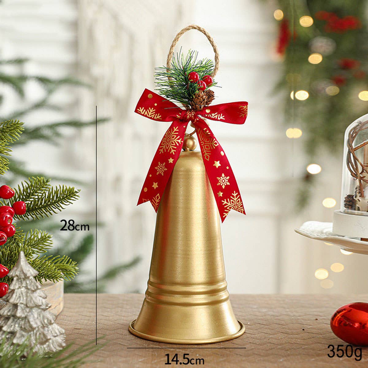 Metal Iron Christmas Bell Hanging Door Wall Decor