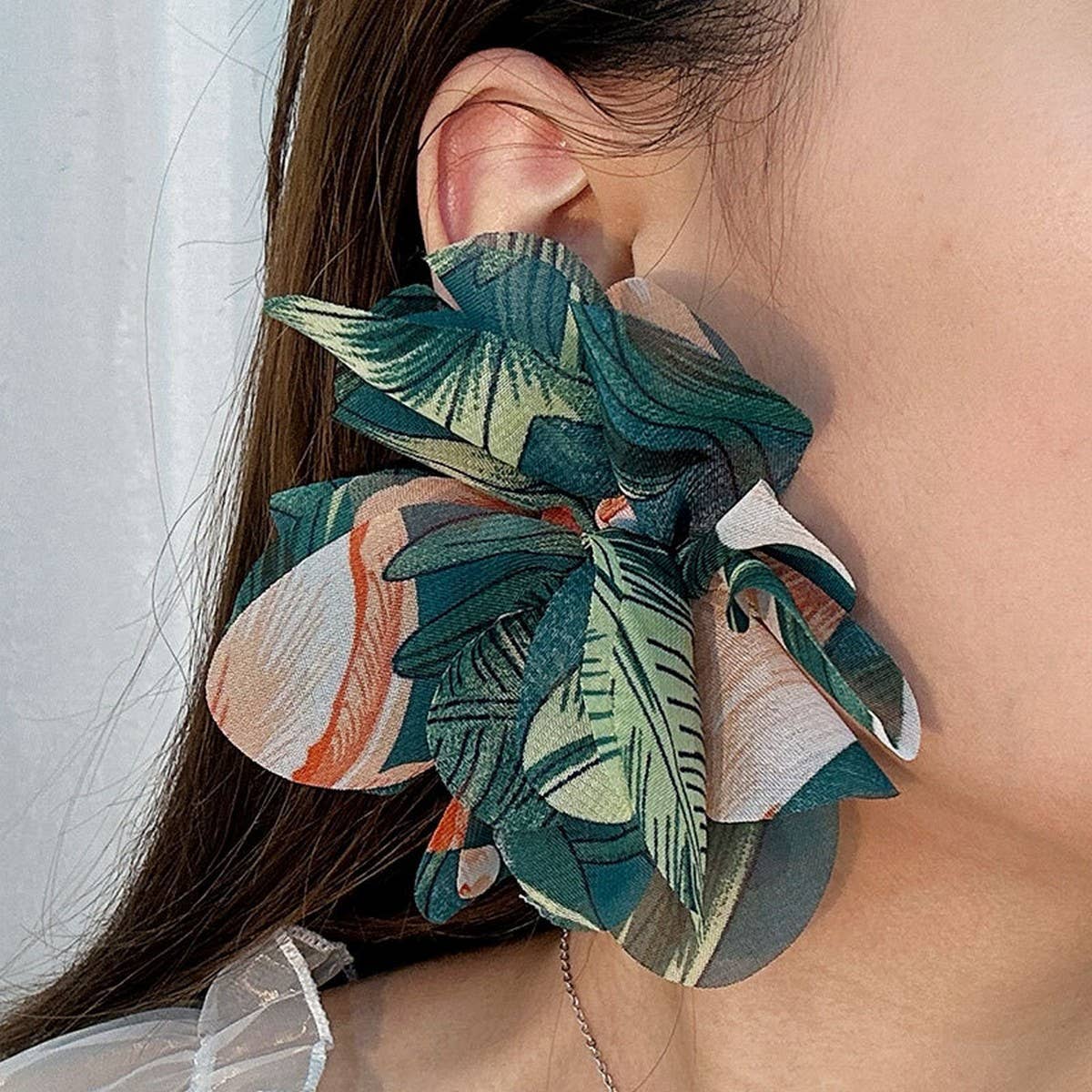 Boho Fabric Print  Handmade Artistic Earrings_CWMM6178