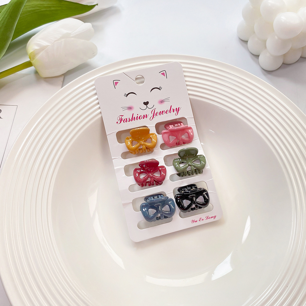 6pcs Candy Color Mini Hair Claws - Cute Bang Clips_CWAHA0727