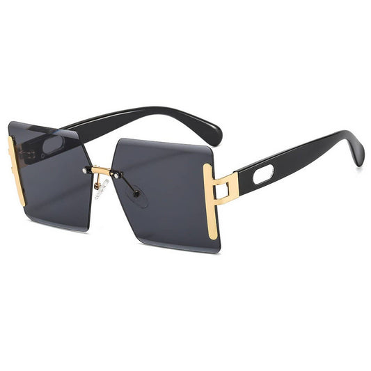 Rimless Cut Edge Ocean Lens Sunglasses Unisex