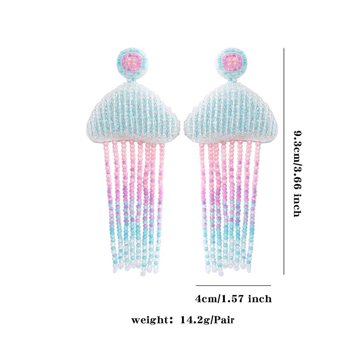 CUTE CARTOON DOLPHIN STARFISH RICE BEAD EARRINGS