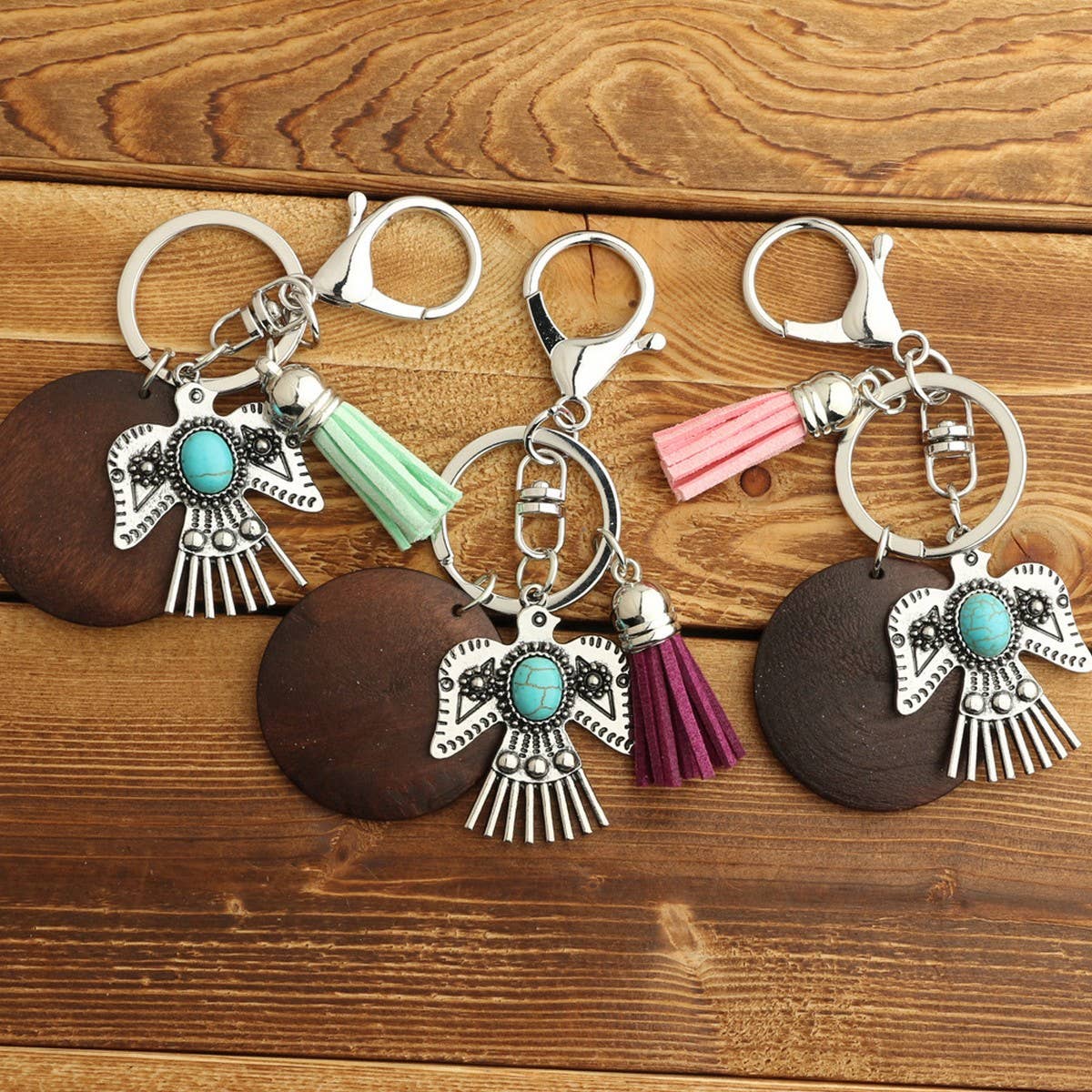 Boho Western Eagle Keychain with Alloy Pendant_CWAB5086