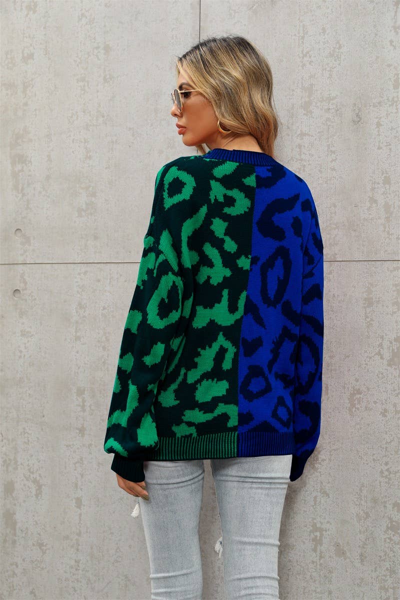 CWOCAL0928_LEOPARD PRINT BUTTON-DOWN KNITTED CARDIGAN