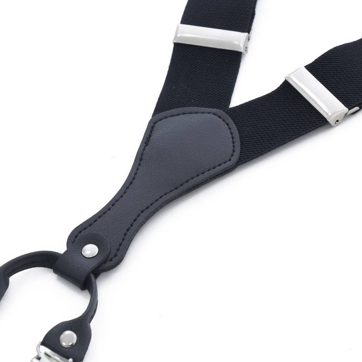 3.5CM BLACK SOLID COLOR SUSPENDER CLIP_CWMM1102