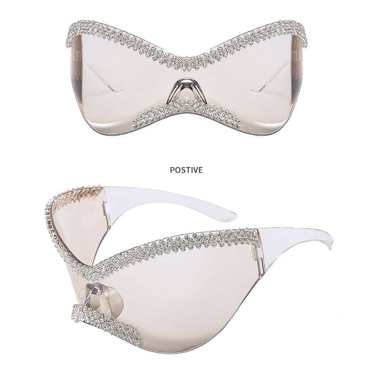 LUXURY RHINESTONE LARGE FRAME CYCLING SUNGLASSES