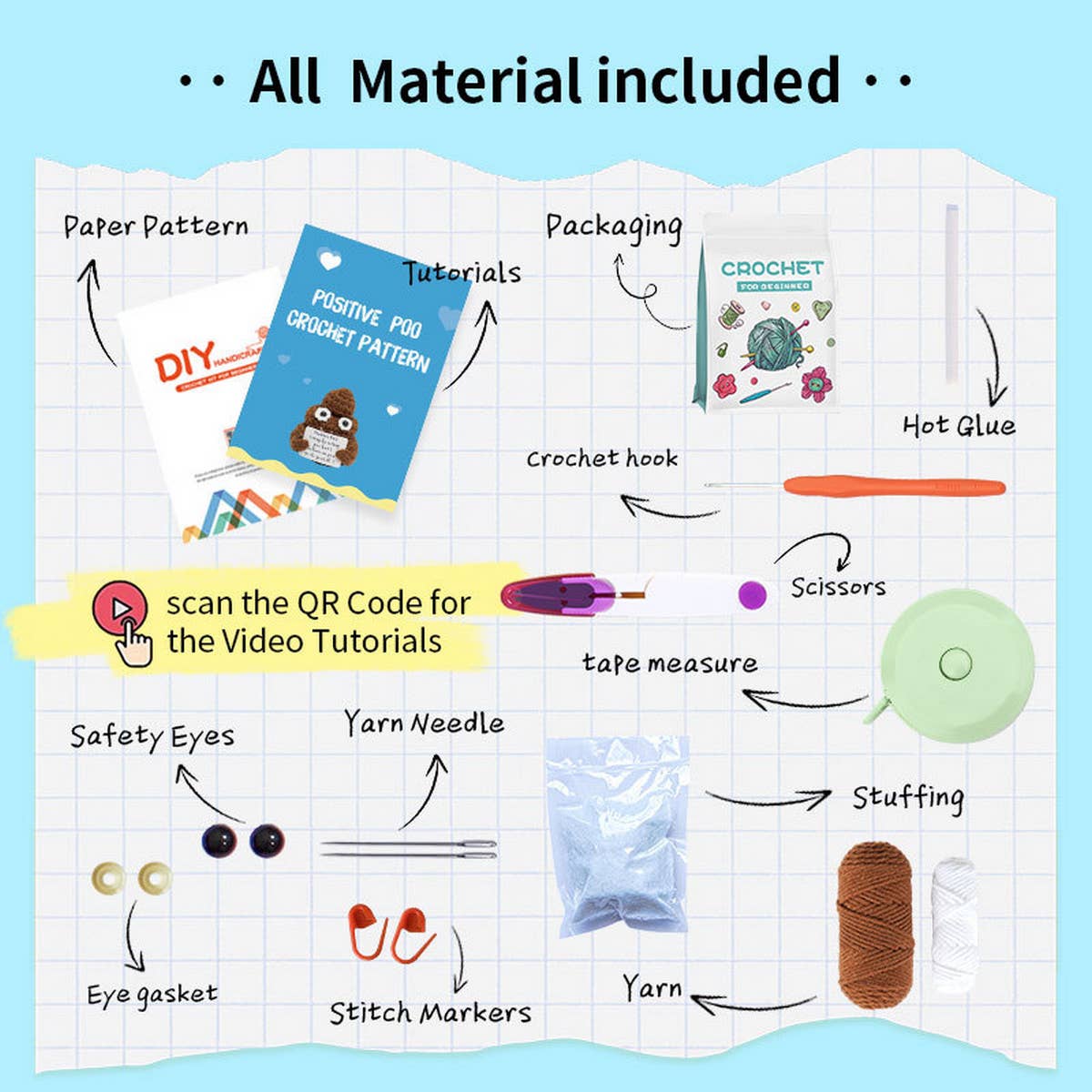 HANDMADE DIY KNITTED POOP DOLL ORNAMENTS