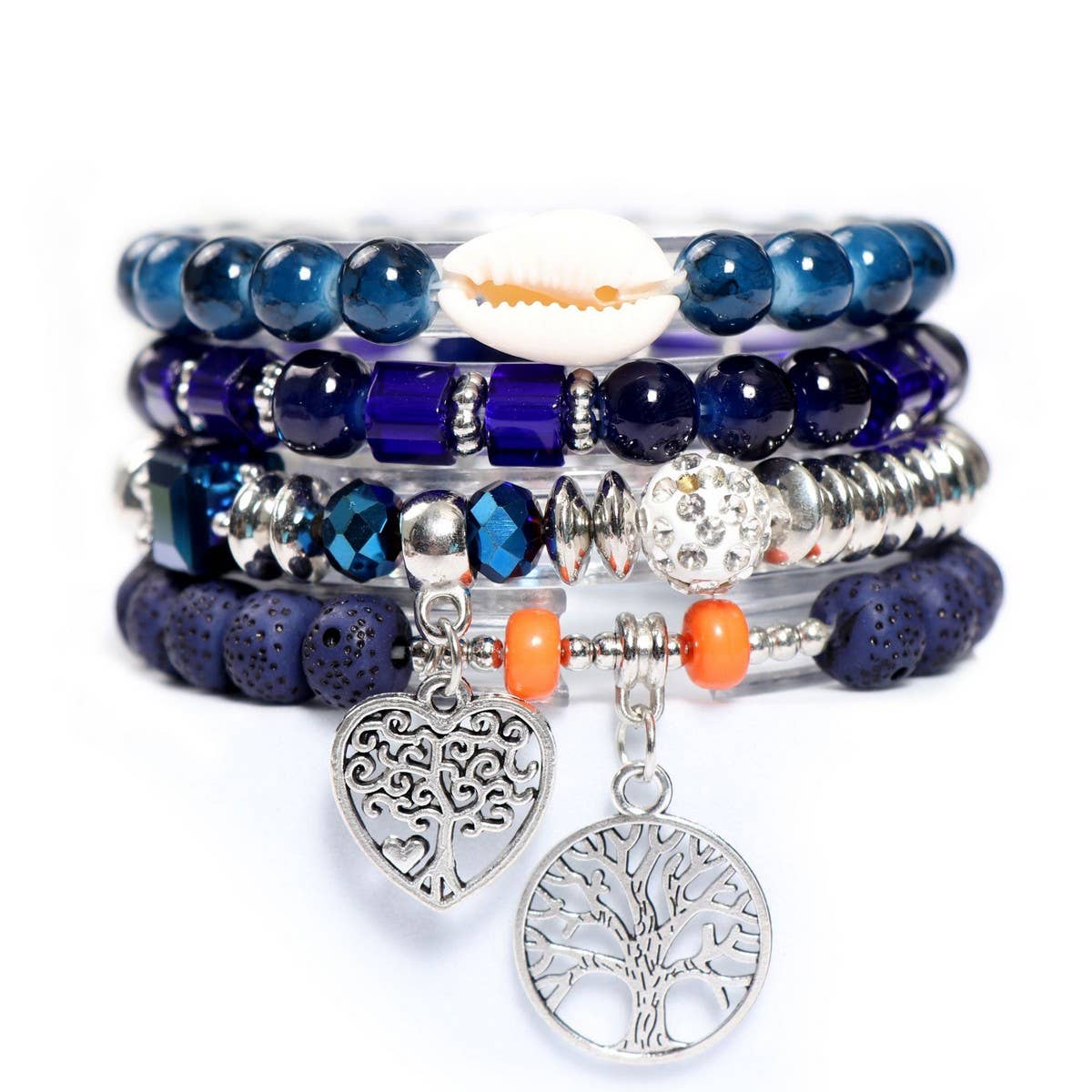 BOHEMIAN SHELL CREATIVE GLASS BEAD BRACELET_CWASC0697