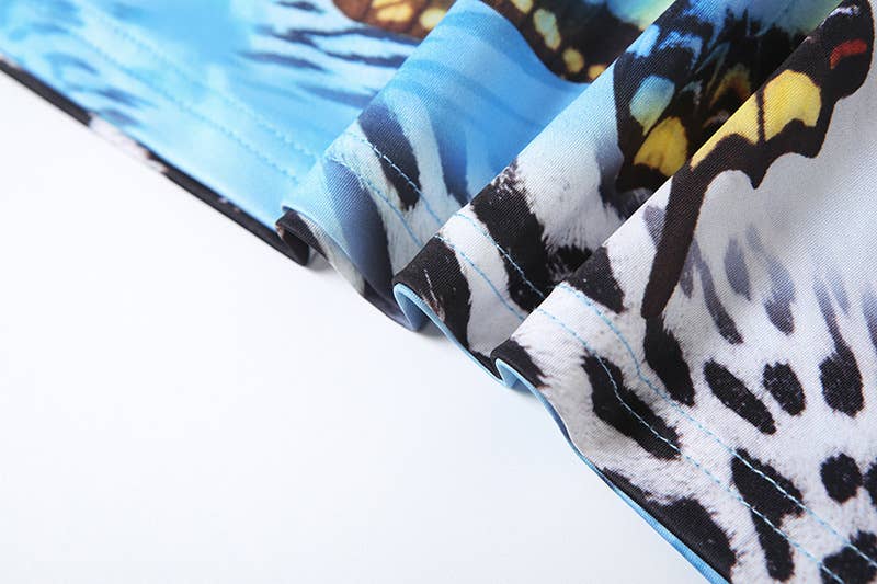 Trendy Sexy Printed Tie Bikini Three-Piece Set