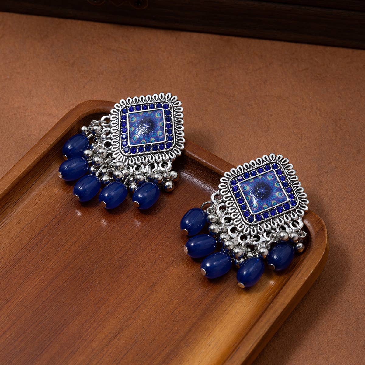 VINTAGE BELL TASSEL PENDANT EARRINGS