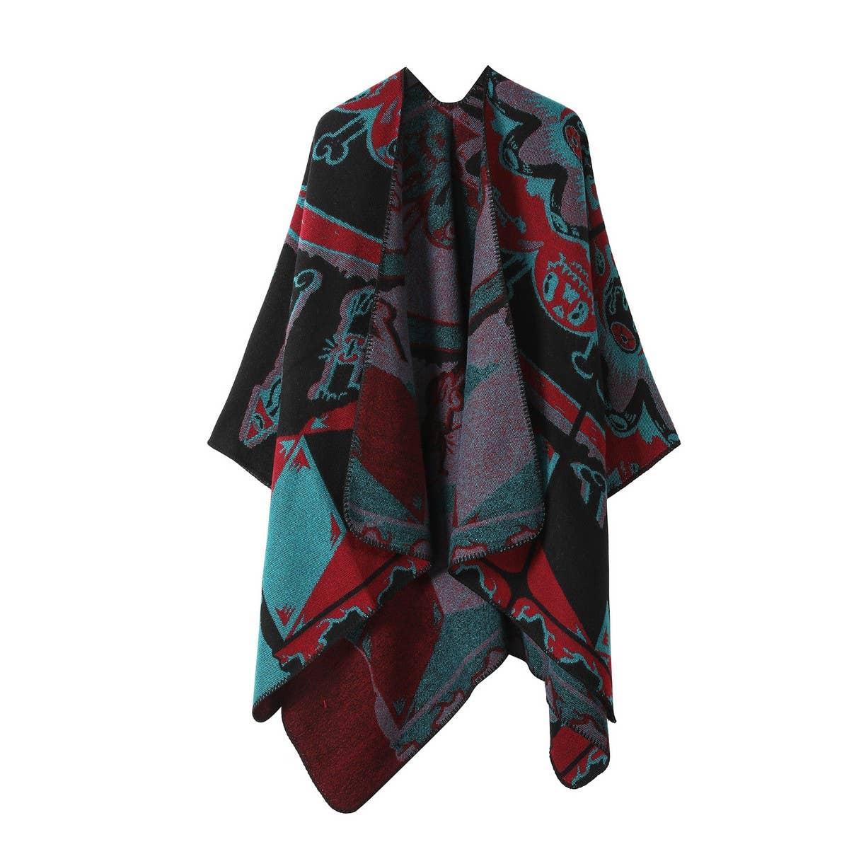 CAPE DARK DOUBLE-SIDED WARM OUTER WEAR THICK SHAWL_CWASC2119