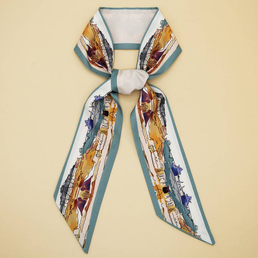 Letter Floral Skinny Scarf ? Hair Bow & Bag Ribbon