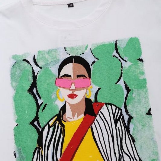 Casual Graphic Tee ??Trendy Summer Top_CWTHT0237