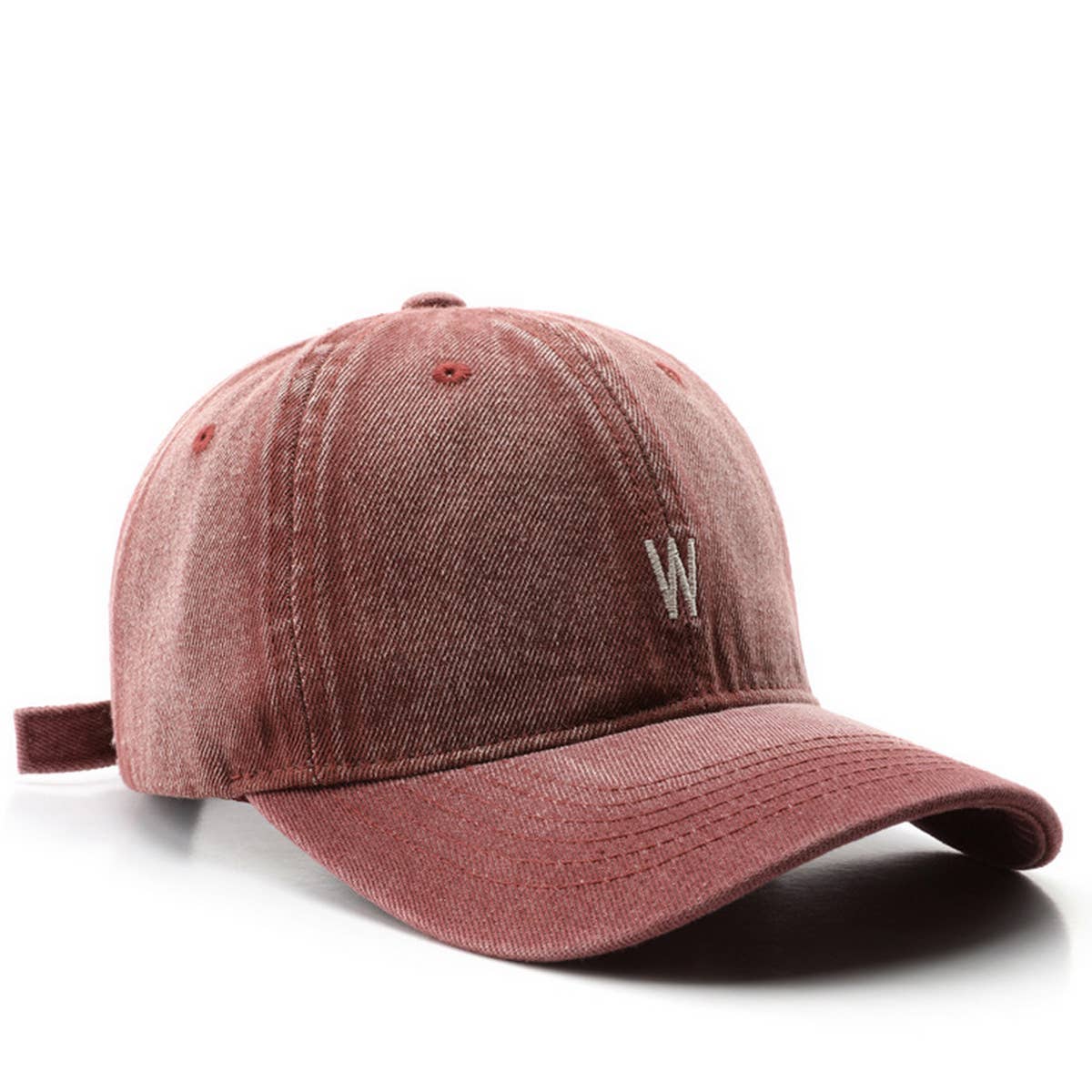 CWAH3213_VINTAGE DENIM LETTER EMBROIDERY BASEBALL CAP