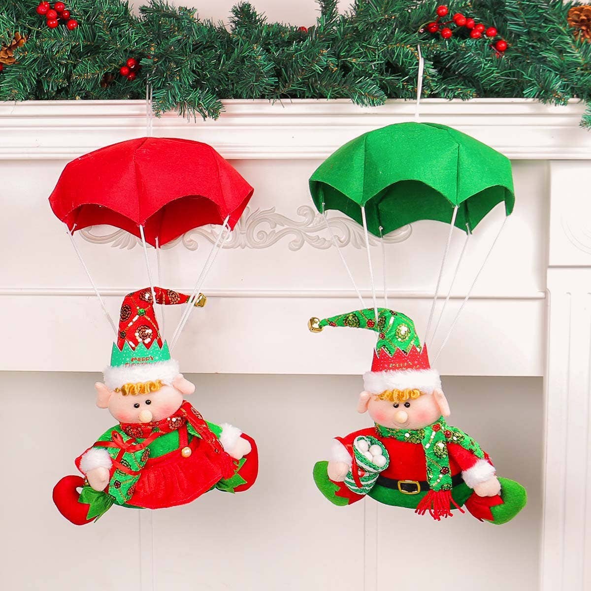 CHRISTMAS PARACHUTE DOLL DECORATION ORNAMENTS