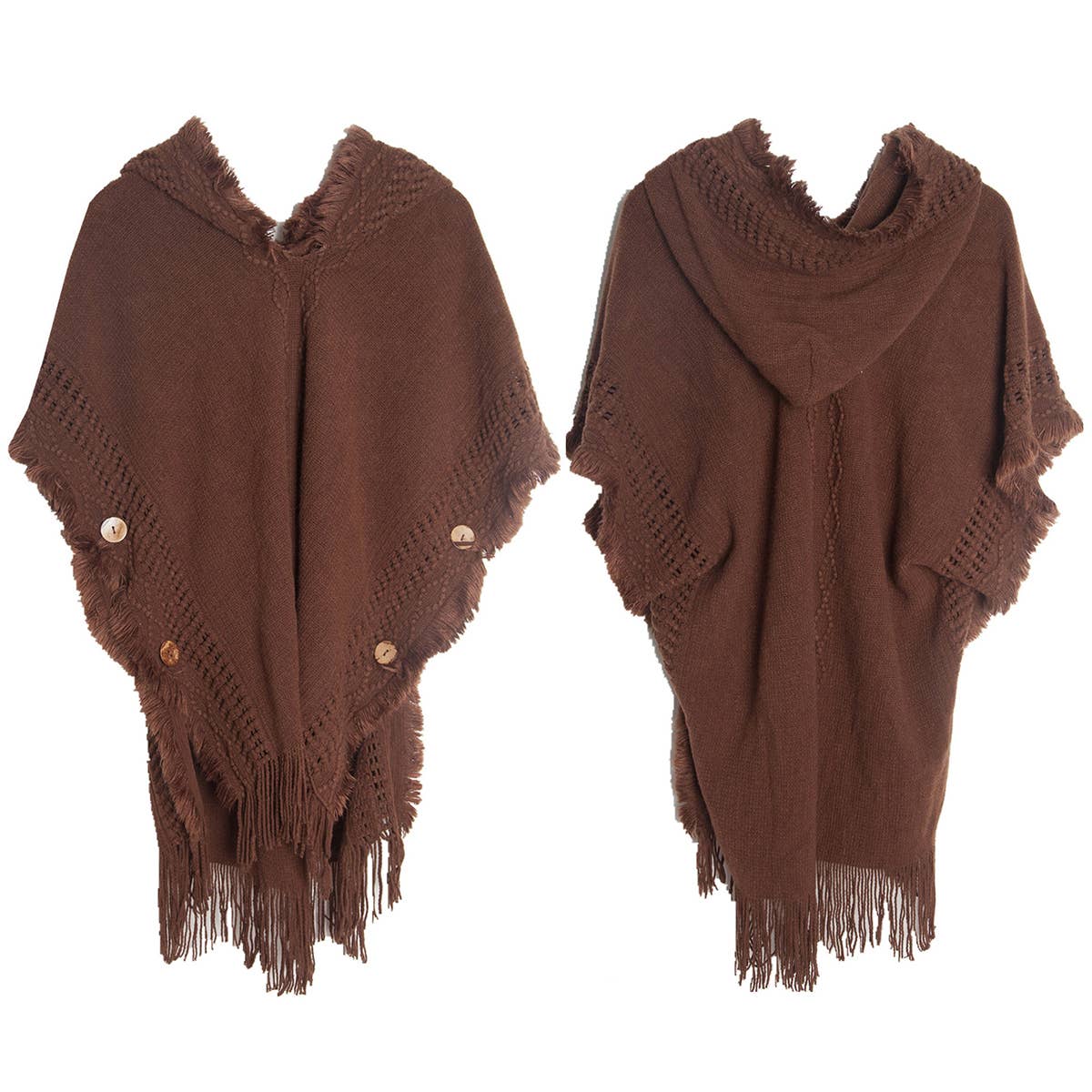 WOMEN PONCHO SWEATER COZY  CAPE WITH HOOD