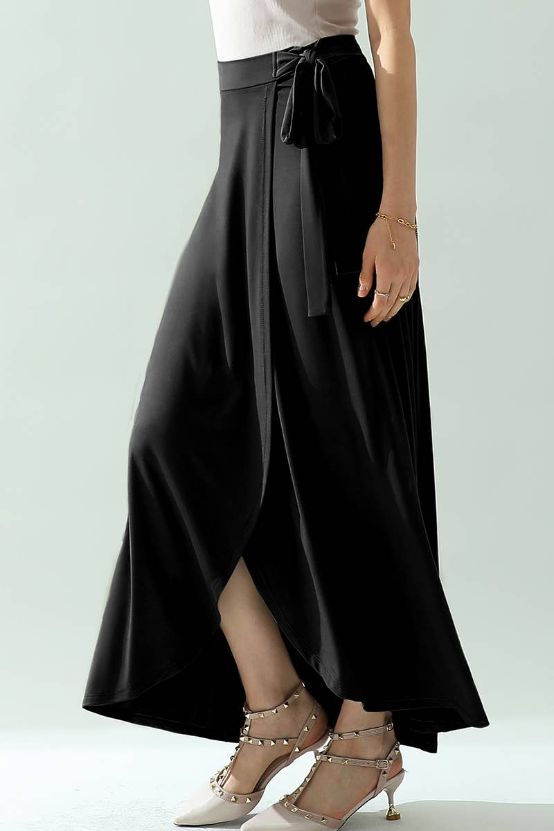 CWBLS117-P_High Waisted Maxi Wrap Skirts with Slit