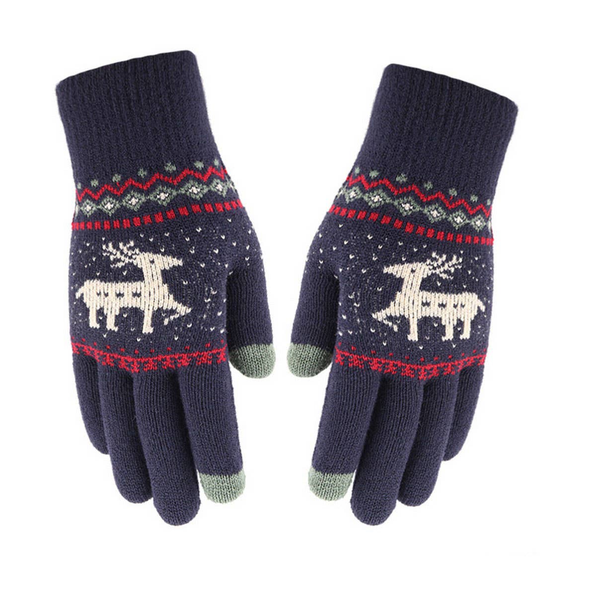 NEW JACQUARD DOUBLE-LAYER DEER TOUCH SCREEN GLOVES_CWAG0239