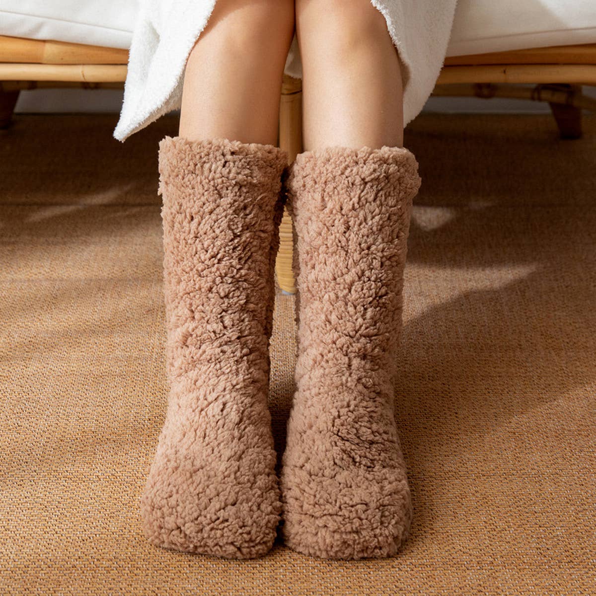 WINTER WARM LEG COVERS PLUSH INDOOR SLIPPERS