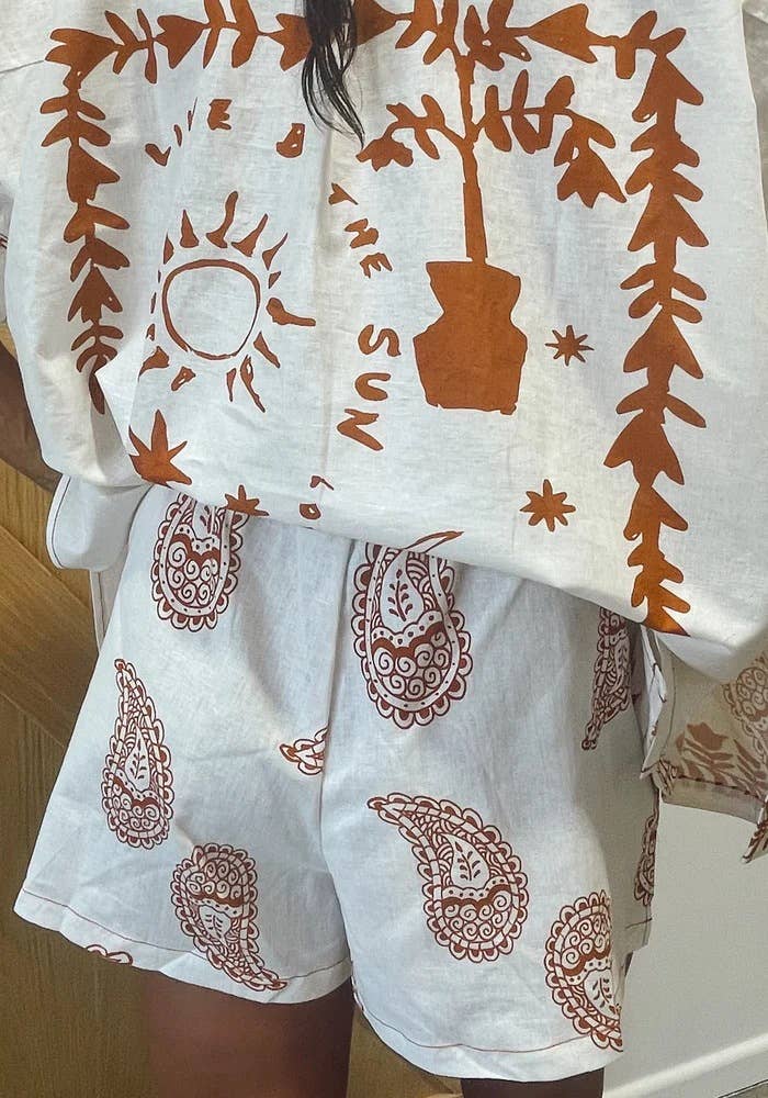 SHIRT TOP FASHION CASUAL SHORTS SUIT