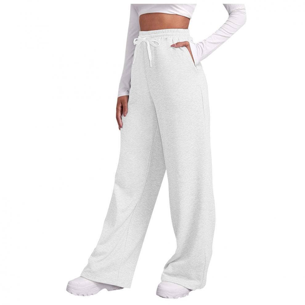 Side pocket straight-leg thickened sweatpants