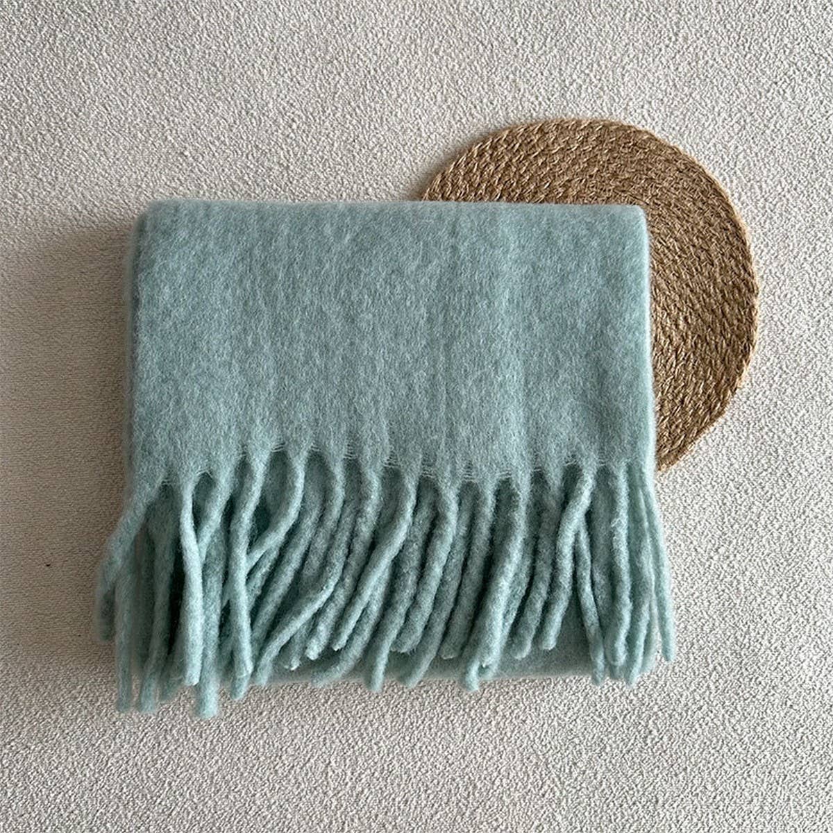 Red Wool Blend Scarf for Winter ??Soft & Warm_CWASC2282