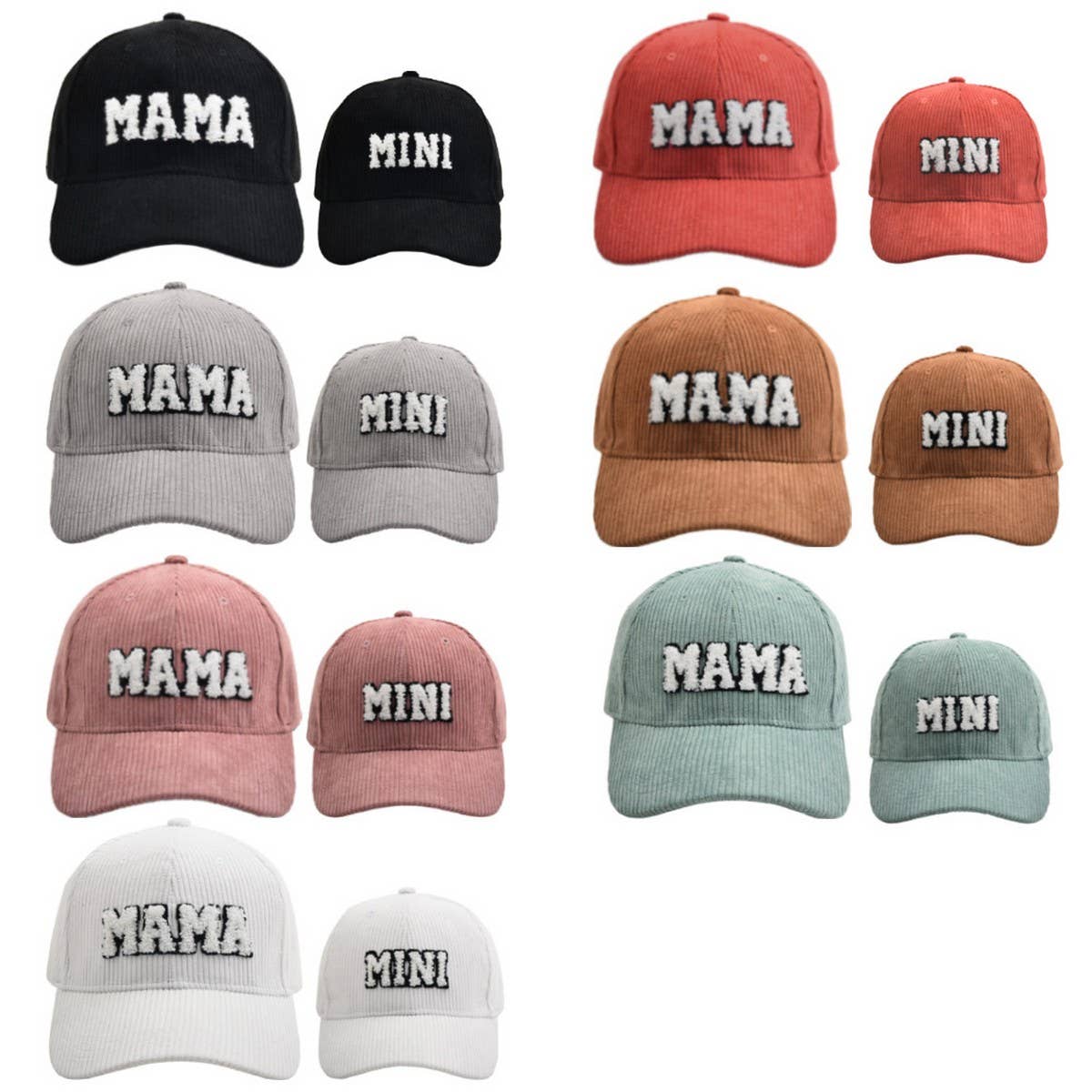 MAMA Embroidered Corduroy Hat - Warm CWAH1218
