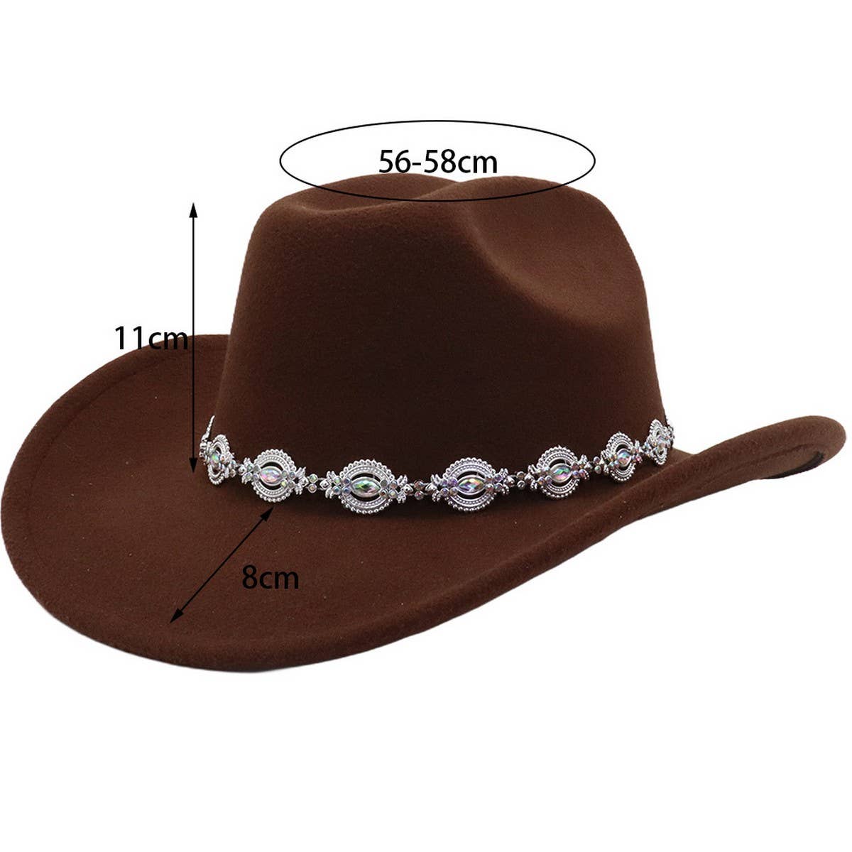 Men & Women Ethnic Wool Cowboy Fedora Jazz Hat_CWAH04459
