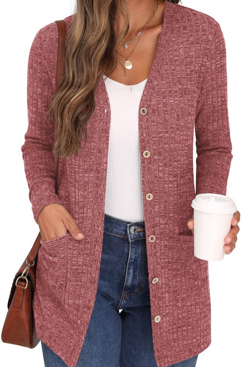 CWOCAL0569_Button Down Long Sleeve Casual Top