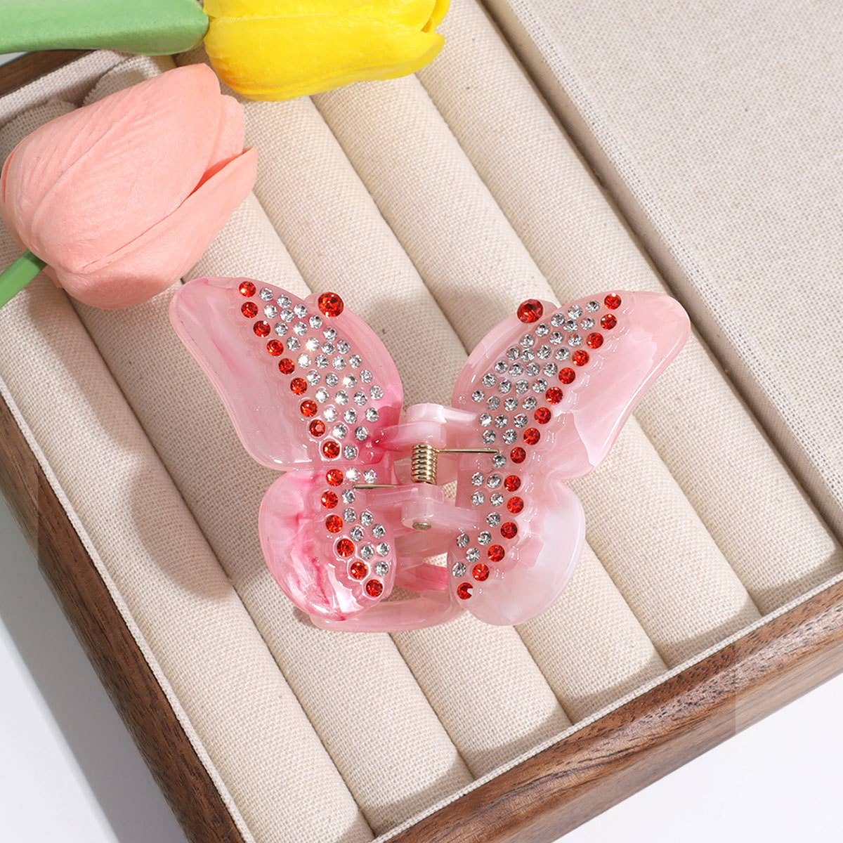 Elegant Butterfly Hair Claw, Gradient Rhinestone
