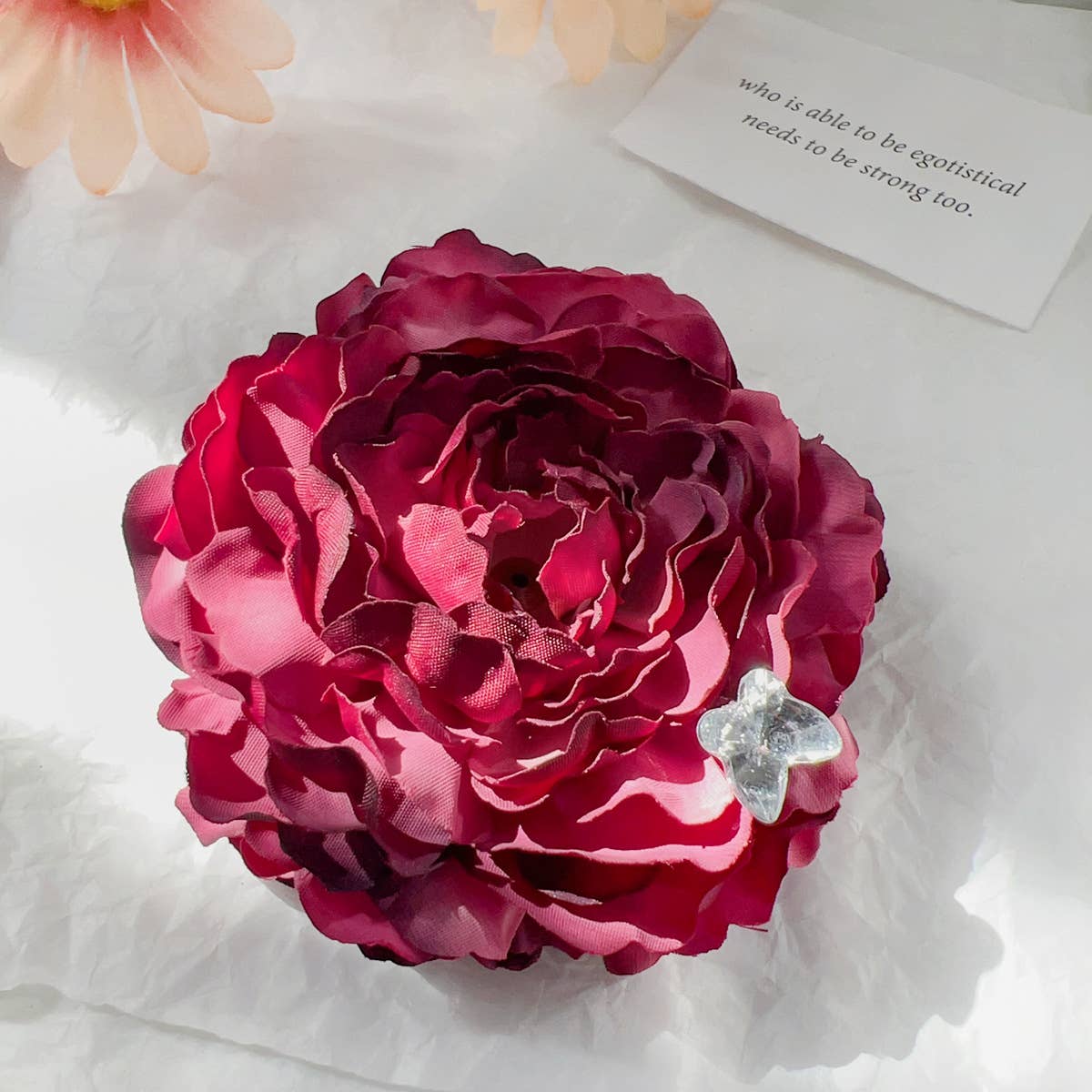 Simulated flower plastic rose hairpin