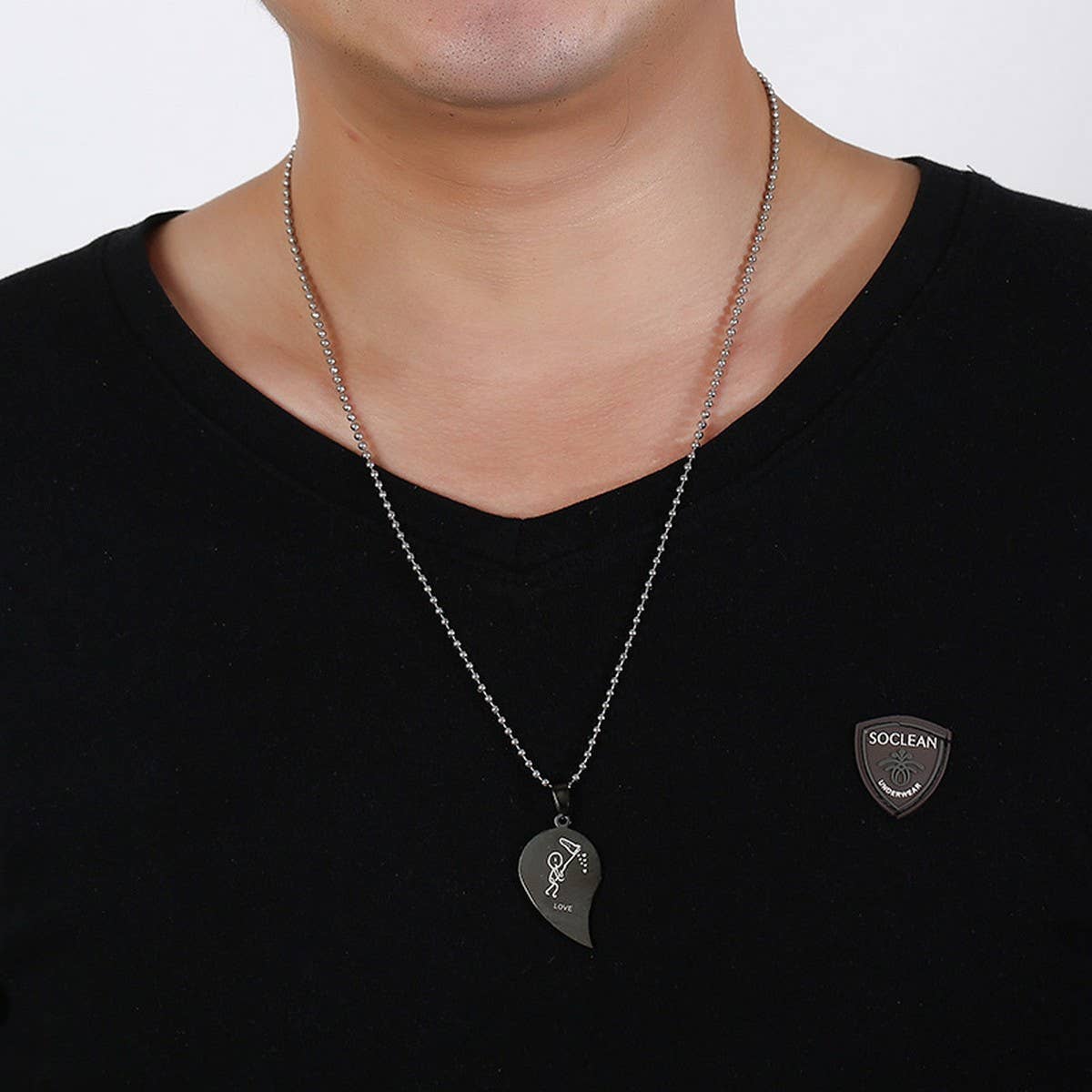 LOVE COUPLE TITANIUM STEEL NECKLACE