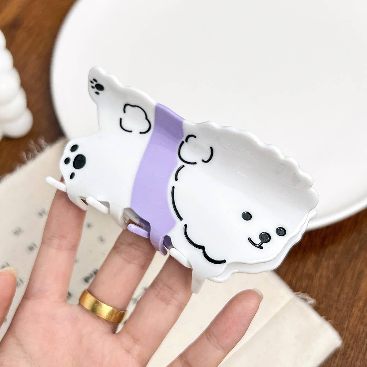 CUTE BICHON FRISE DOG HAIR CLIP