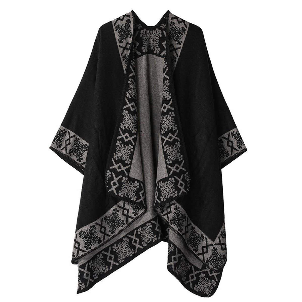 SHAWL SOLID COLOR IMITATION CASHMERE CAPE