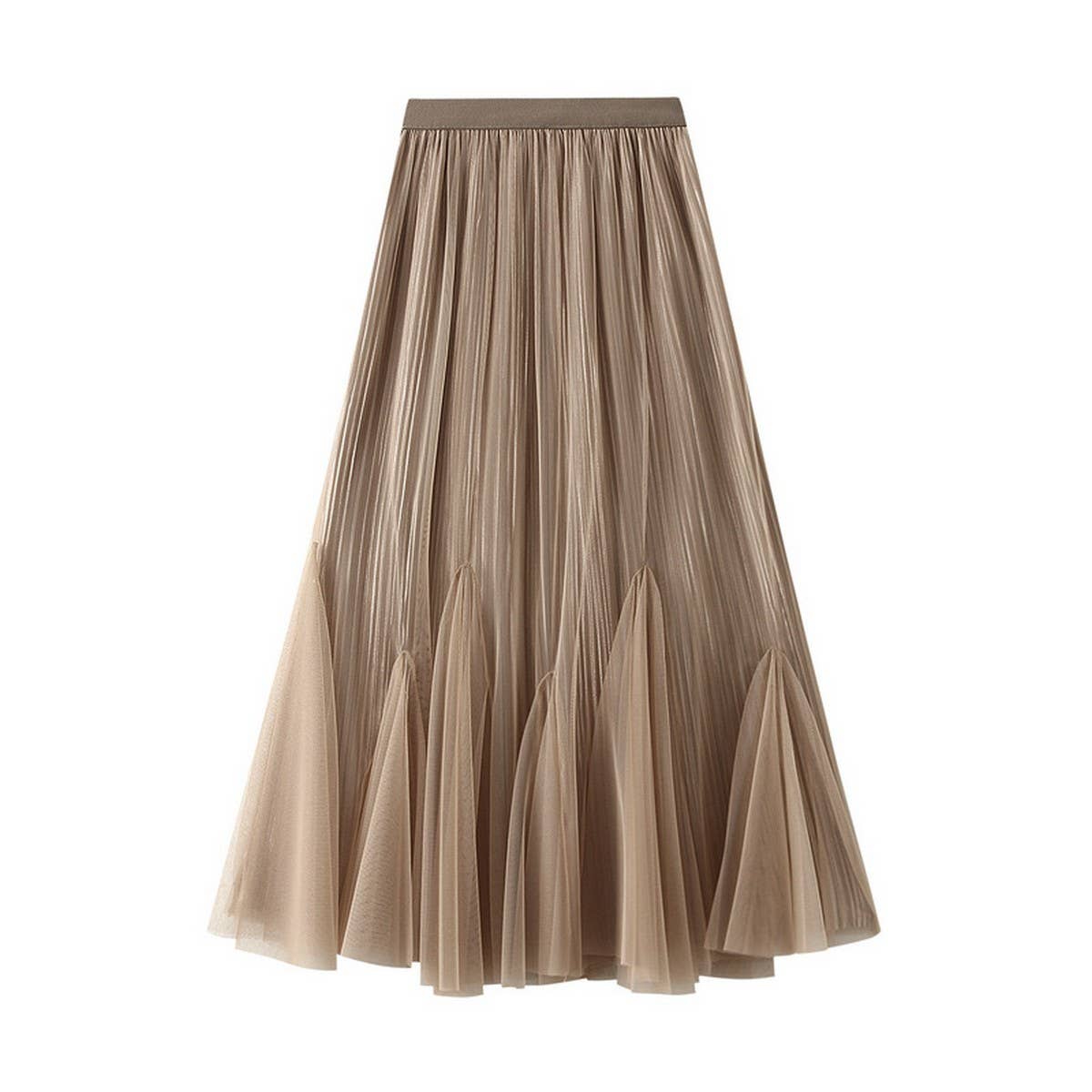 Vintage Tulle A-Line Flared Fishtail Skirt