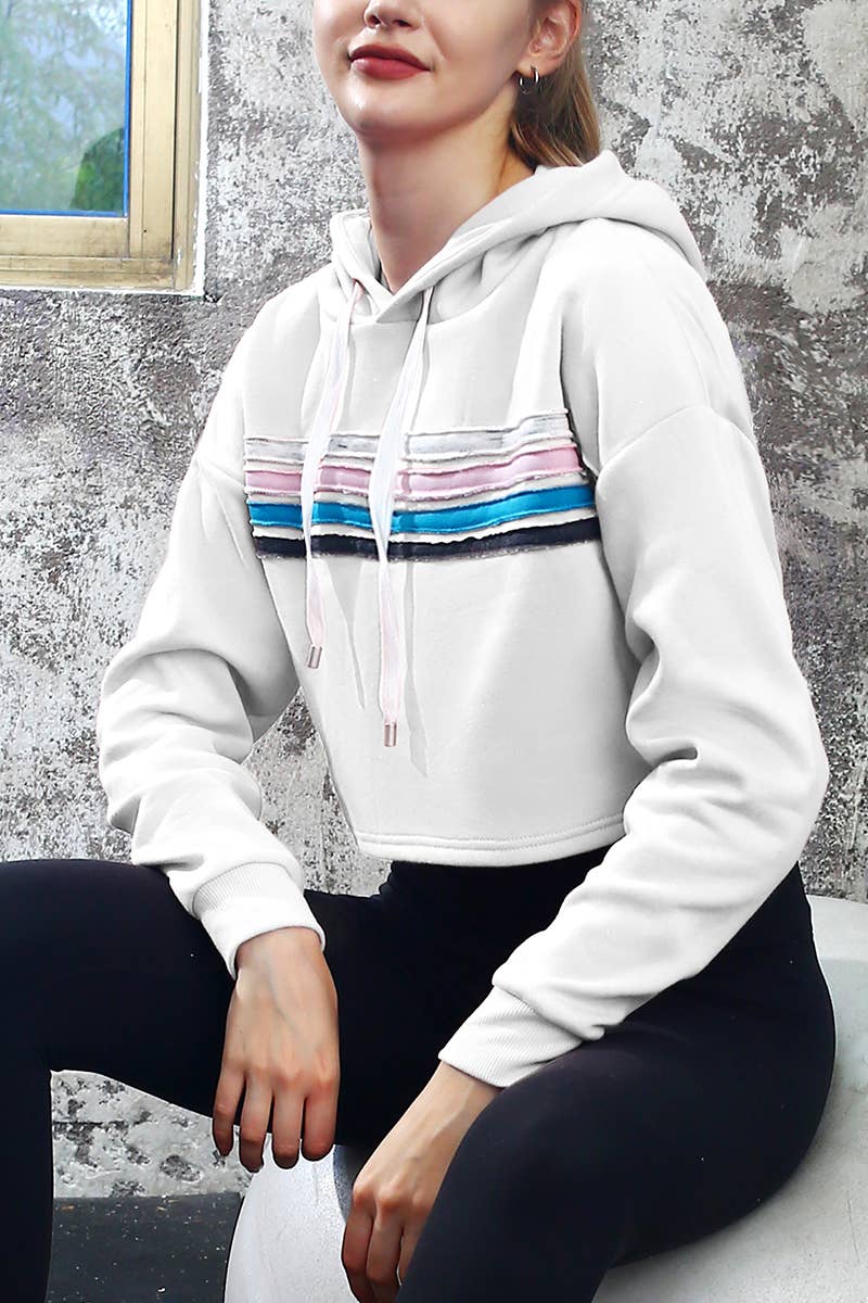 CWOHOL426_Lightweight Pullover Hoodie Cropped Sweatshirt