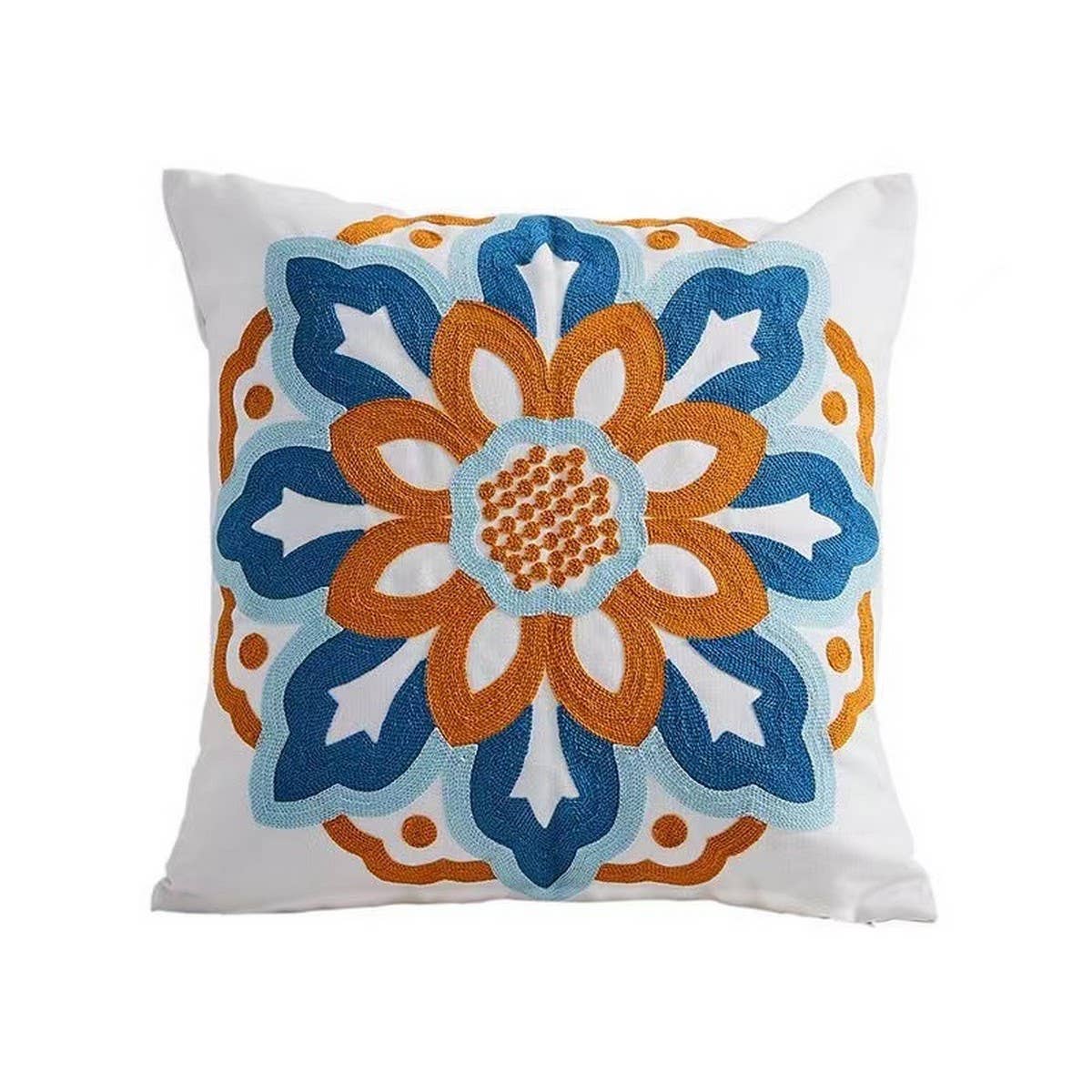 Embroidered Daisy Towel Stitch Cushion Cover