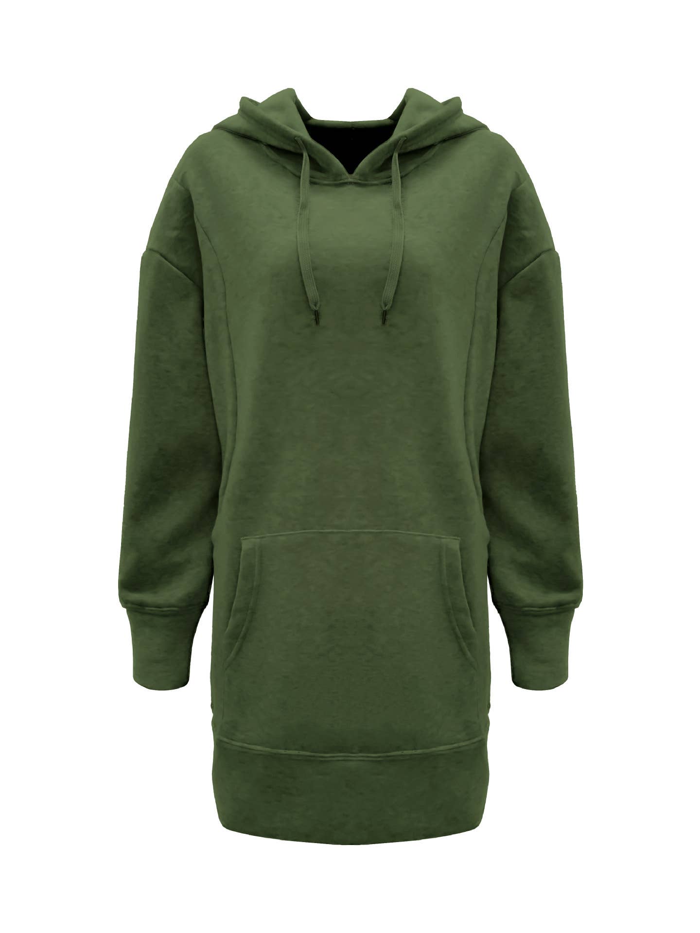 Solid-color with hood and loose fleece hoodie