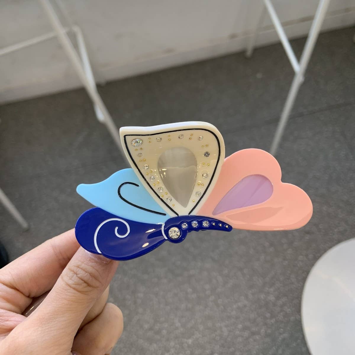 Rhinestone Butterfly Hair Claw, Chic Simple Clip