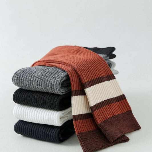 2024 NEW COLOR CONTRAST STRIPED MID-CALF SOCKS_CWMS0649