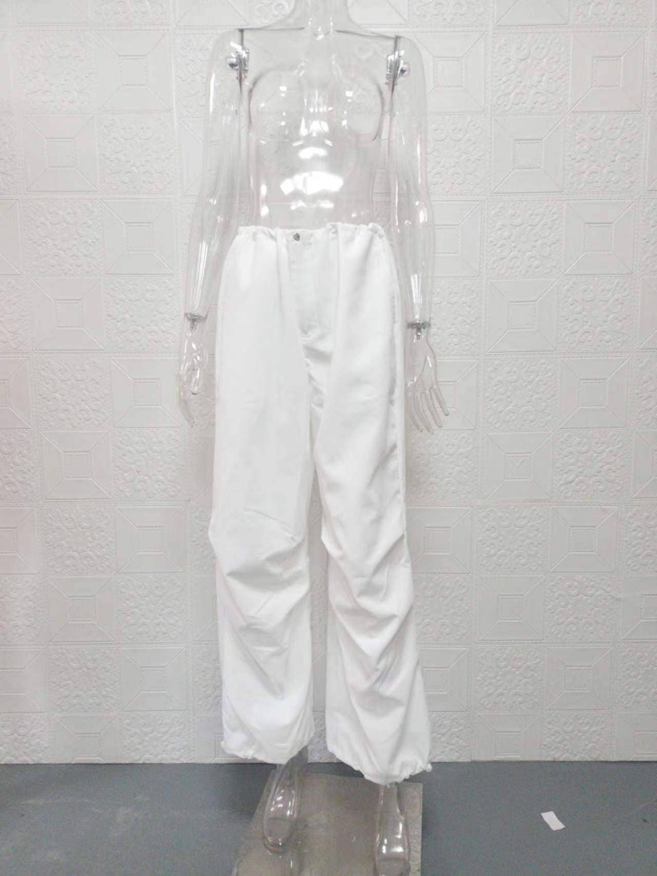 Fashion loose,low-waisted, wide-leg cargo pants