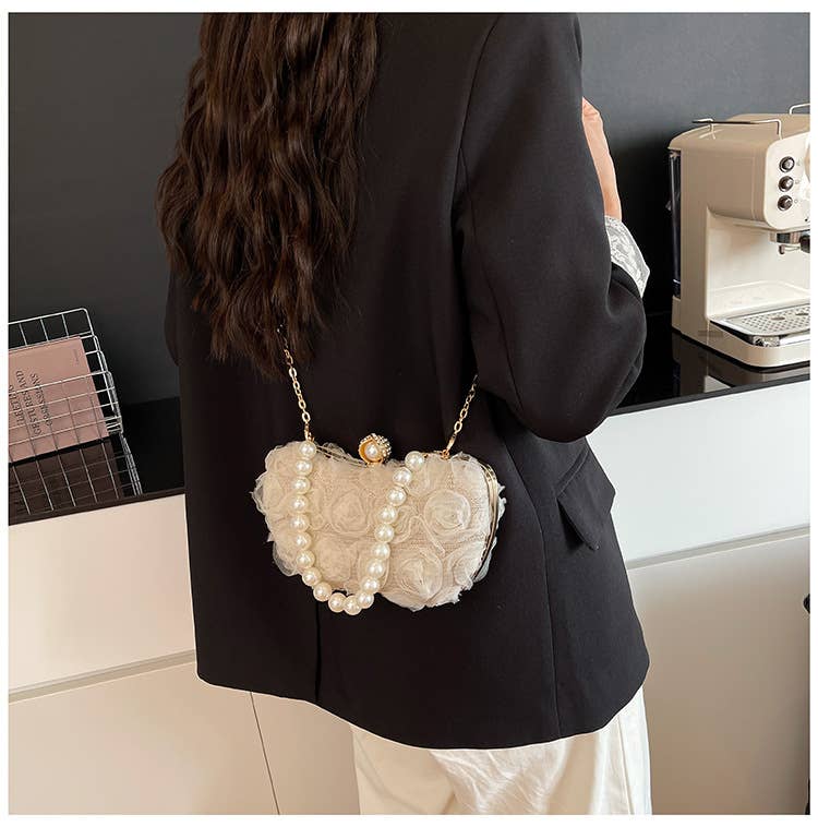 Floral hand-held Chinese-style crossbody bag